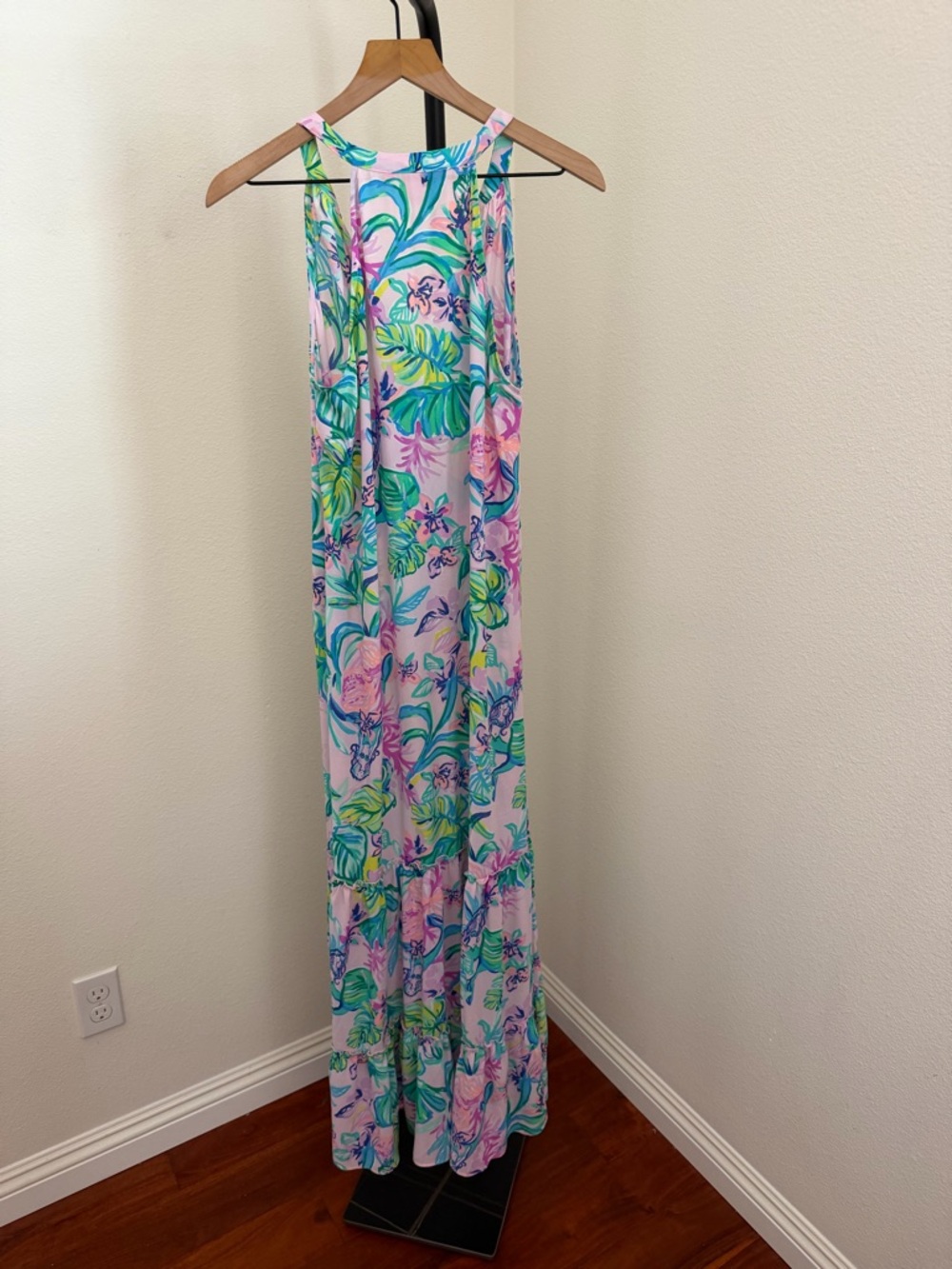 Lilly Pulitzer Multicolor Pink Green Blue Floral luliana maxi dress - Picture 5 of 5
